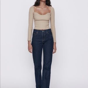 VIRAL SOLD OUT ZARA SWEETHEART NECKLINE KNIT TOP REF 4219101711